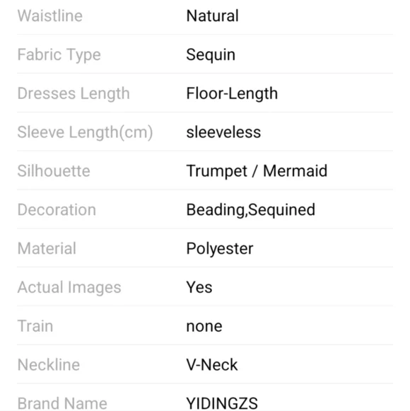 Gold, Floral,V Neck, Round Back, Sleeveless,  Beaded, Sequined,  Mermaid… - Picture 8 of 13